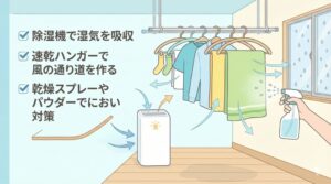 雨の日の部屋干しに便利なグッズのアイキャッチ画像