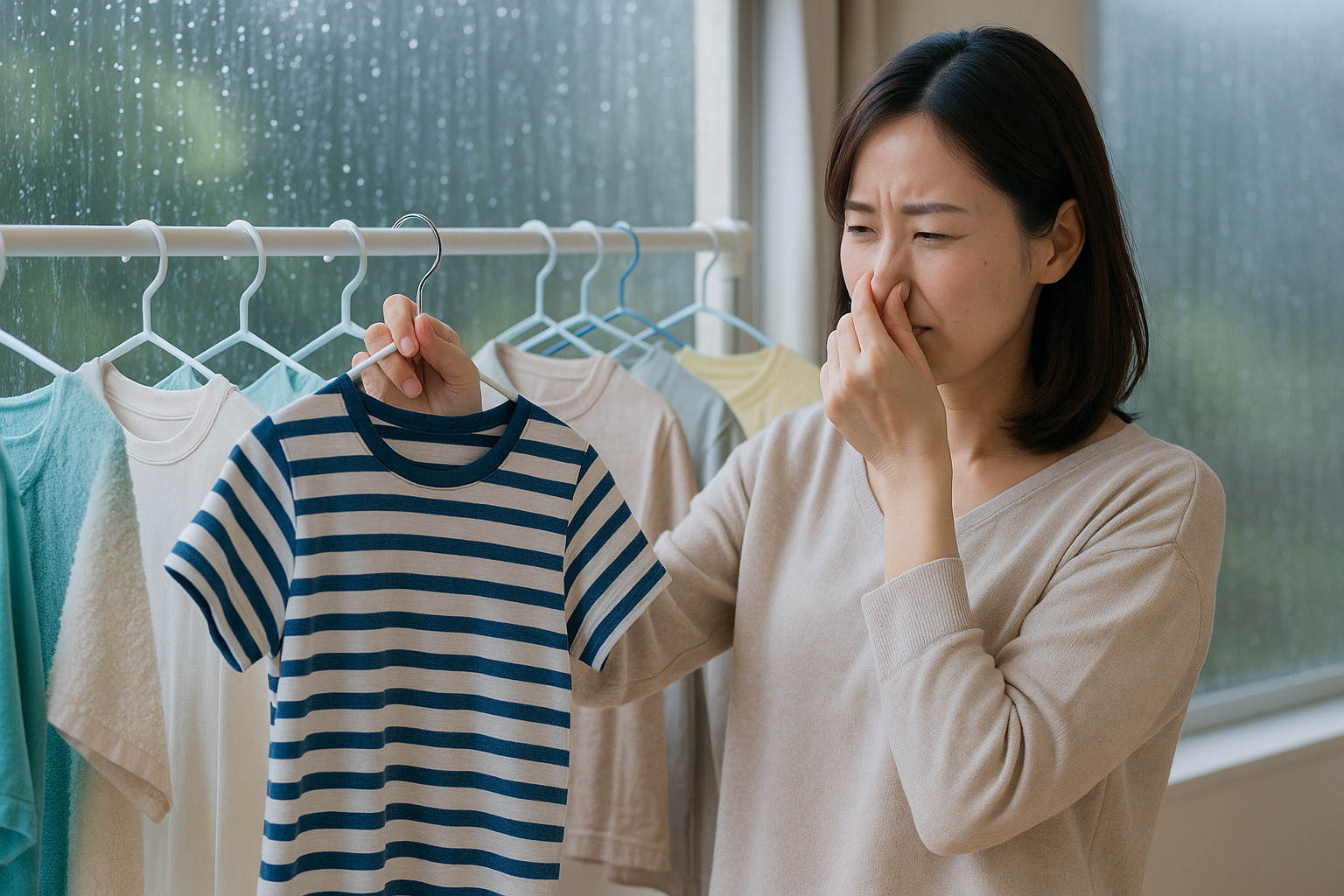 雨の日でも洗濯物を臭わせない！室内干しの裏ワザ集