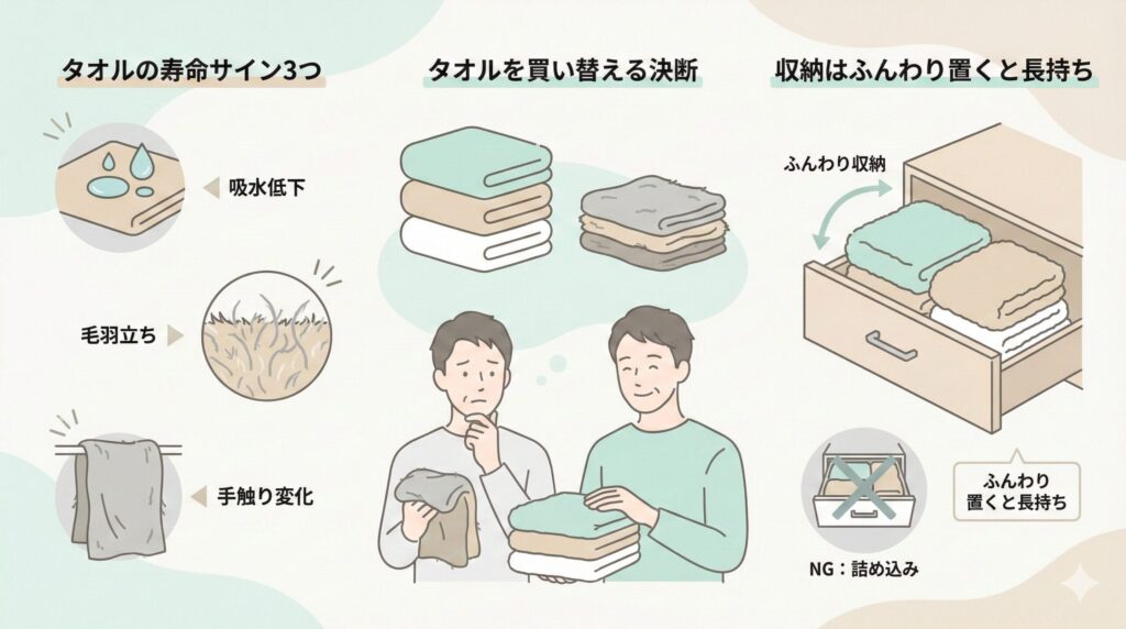 タオルの買い替えとお手入れの目安の見出し画像