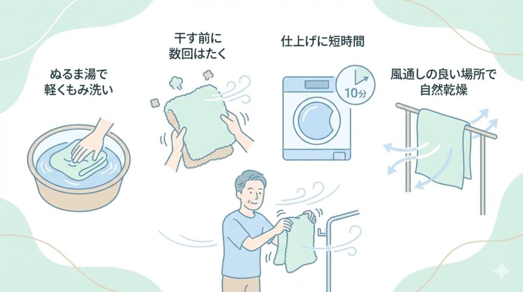  タオルをふんわり復活させるやさしい方法の見出し画像