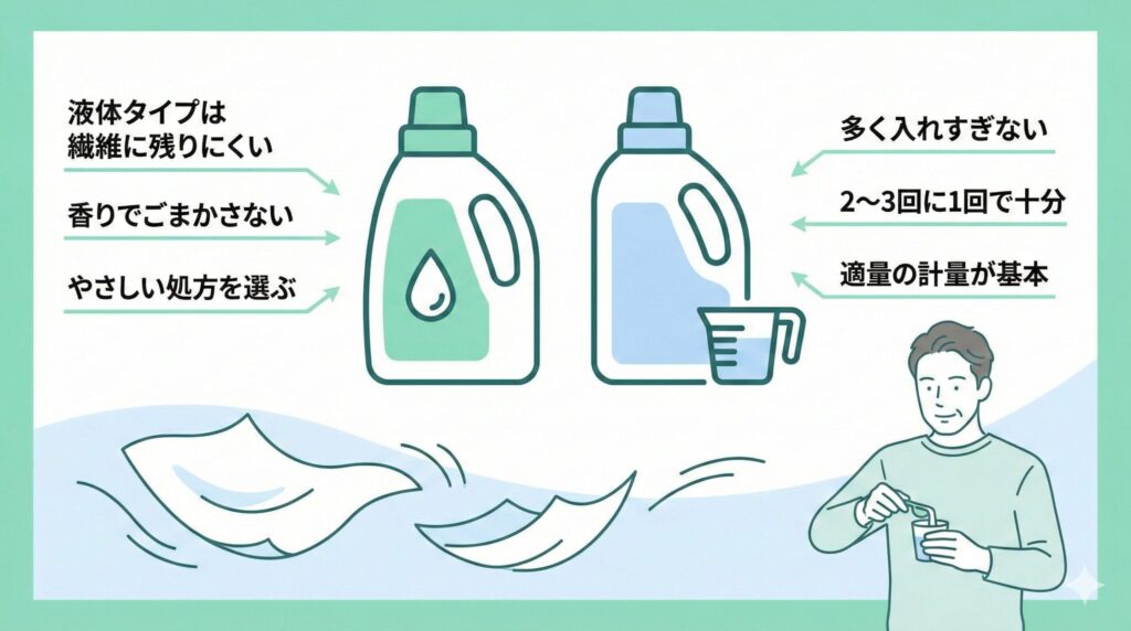 洗剤・柔軟剤の選び方とやさしい使い方の図解