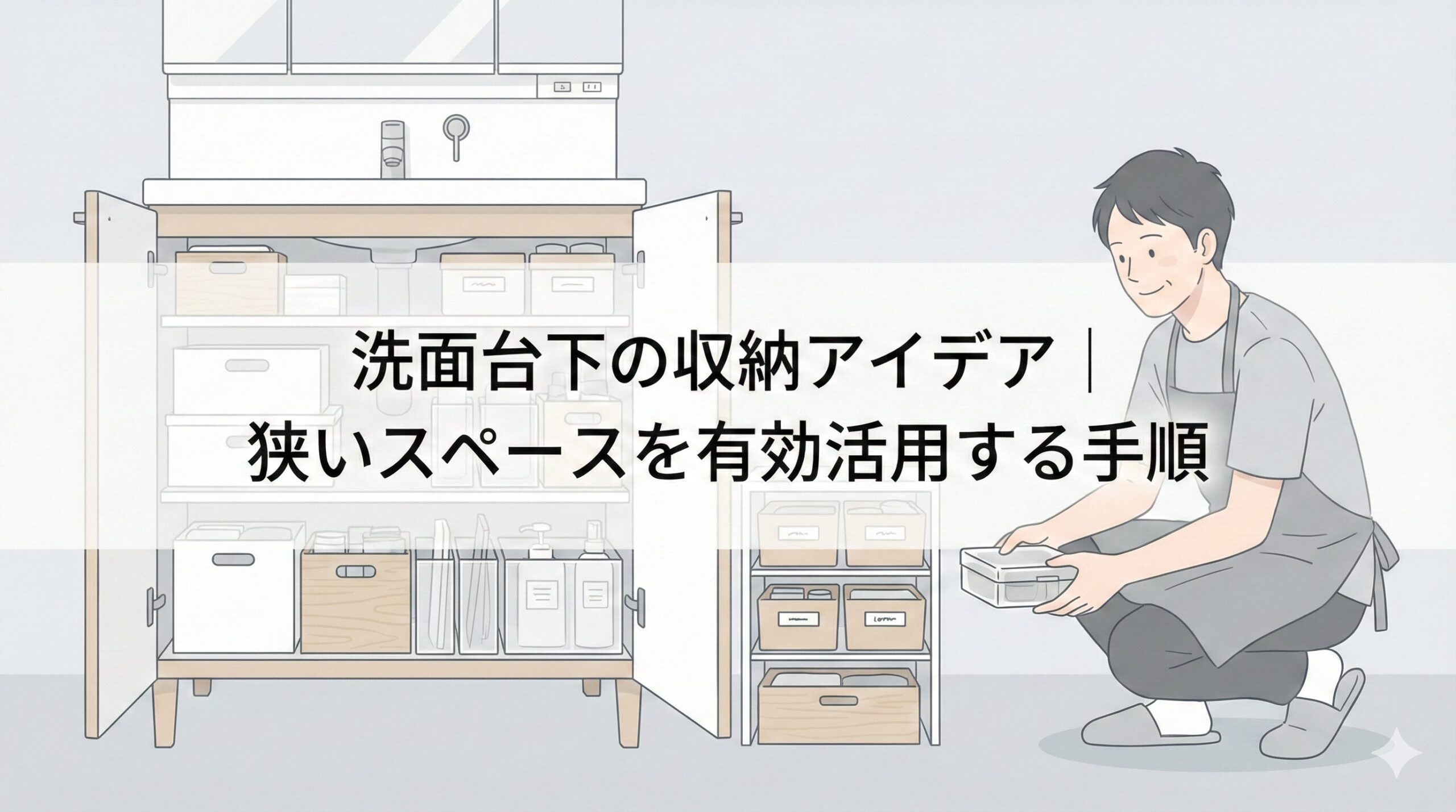 洗面台下の収納アイデア｜狭いスペースを有効活用する手順のアイキャッチ画像