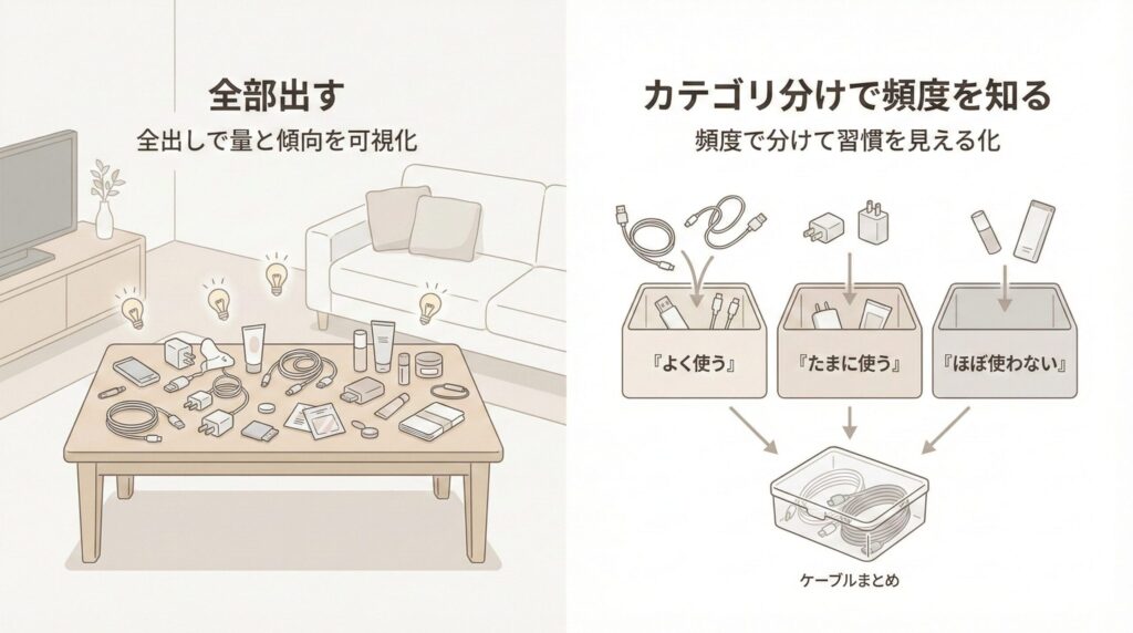 まずやることは「全部出す」こと｜今の習慣を見える化するの見出し画像