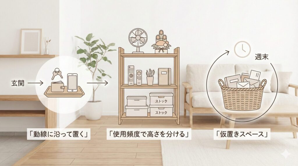 モノの定位置を決める3ステップの見出し画像