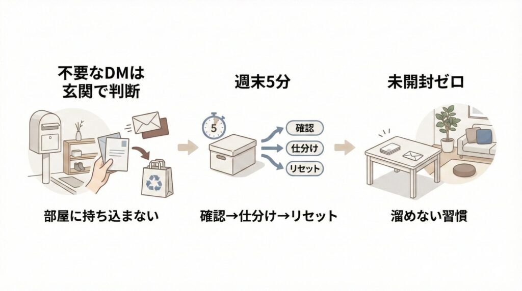 【郵便物の整理術】溜めずに回す「週末5分」の習慣の見出し画像