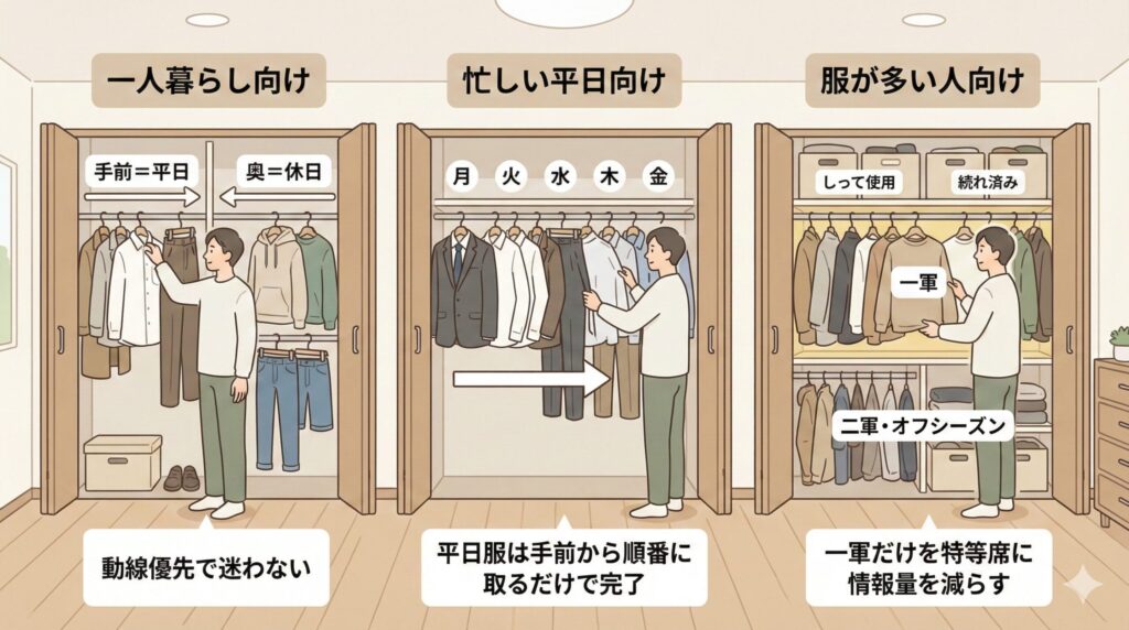 タイプ別｜すぐにマネできるクローゼット配置の実例の見出し画像