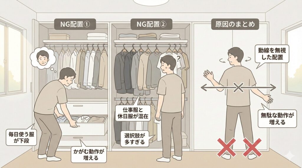 朝の時短を妨げるNG配置と原因の見出し画像