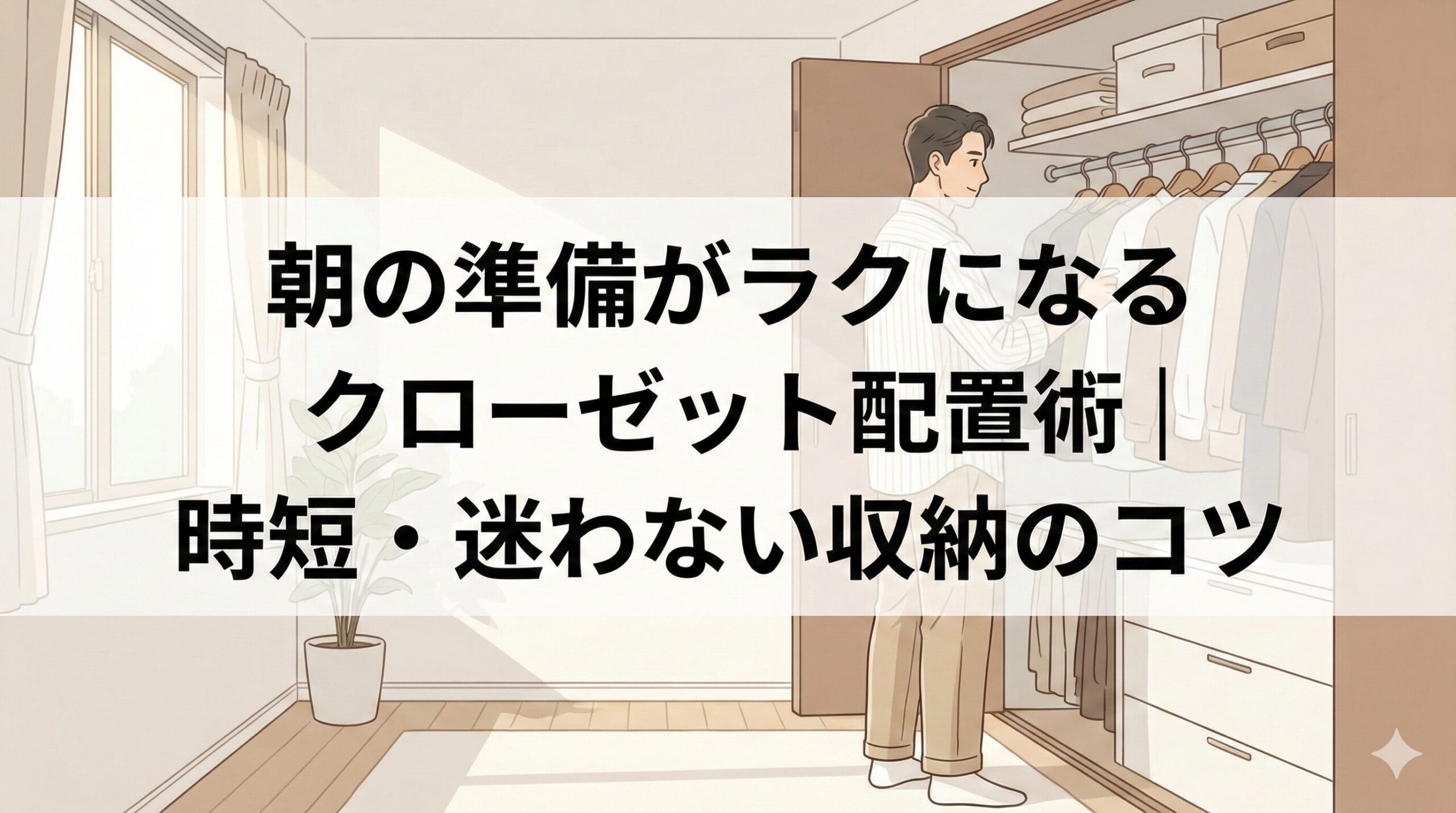 朝の準備がラクになるクローゼット配置術｜時短・迷わない収納のコツのアイキャッチ画像