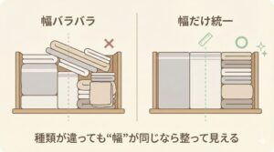 たたみ方のサイズ（幅）を統一するの図解